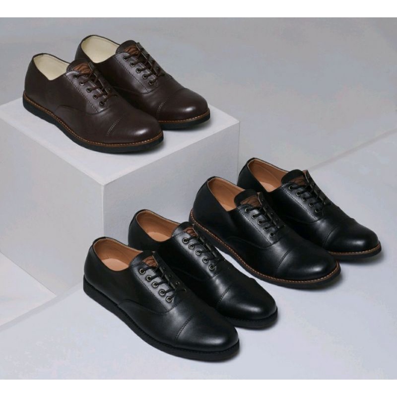 BIG SIZE Pantofel Pria Kulit Ukuran Besar 43.48 pantofel Tali JUMBO Bule Kantoran Sepatu Cowok Big Size Clasik IMPOR Black, 47