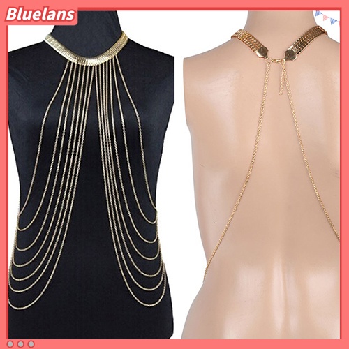 Bluelans Women Stylish Luxury Bikini Beach Golden Tassel Layered Body Chain Jewelry