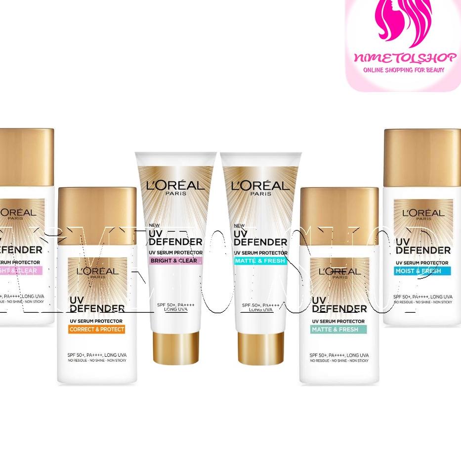 Serba baru--❤️ NIMETOLSHOP ❤️ LOREAL Paris UV Defender Serum 50ml / 15ml Protector Perfect SPF 50 Su