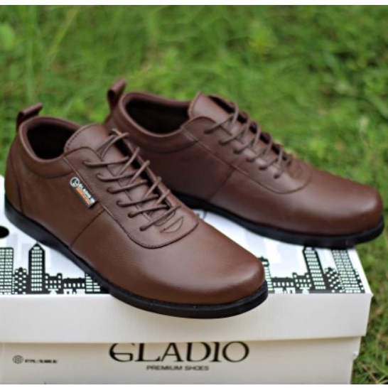 sepatu casual pria original 100% kulit asli sepatu formal kerja kantor kuliah sekolah cowok keren trendy kekinian