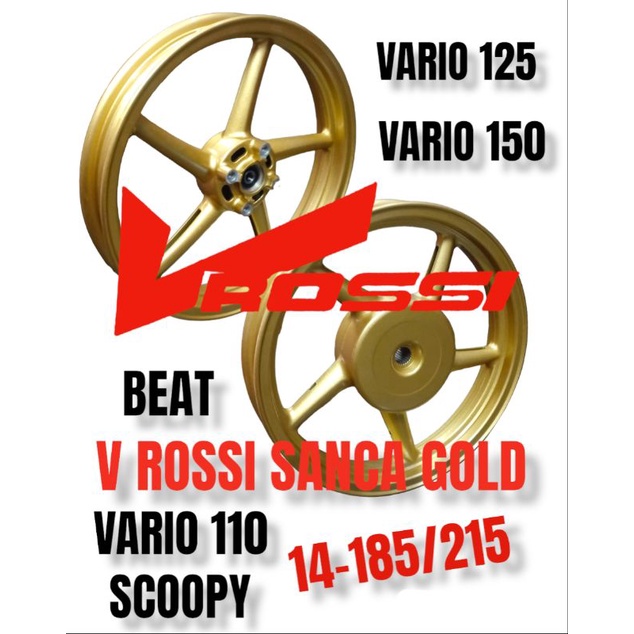VELG/PELAK RACING V ROSSI SANCA GOLD MODEL RCB BEAT KARBU BEAT FI SCOOPY KARBU SCOOPY FI VARIO 125 V