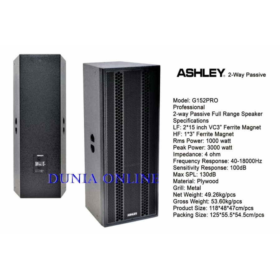 Speaker Pasif Ashley G152PRO 1 pcs 2way ORIGINAL