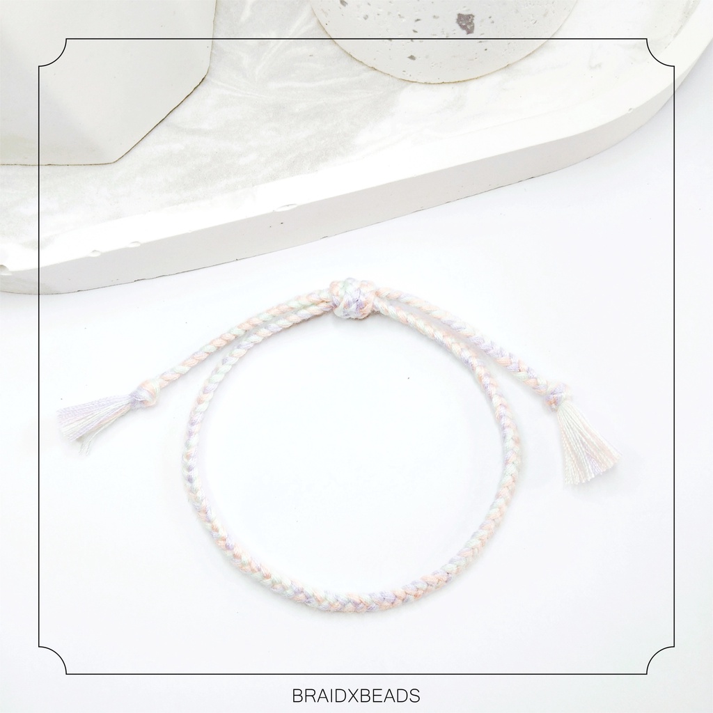 Pastel Ombre Bracelet - Single Braid Bracelet (Tarikan 1 sisi) | Gelang Tali Kepang