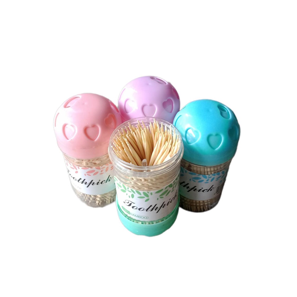 Tusuk Gigi Bambu Tabung Motif / Tusuk Buah