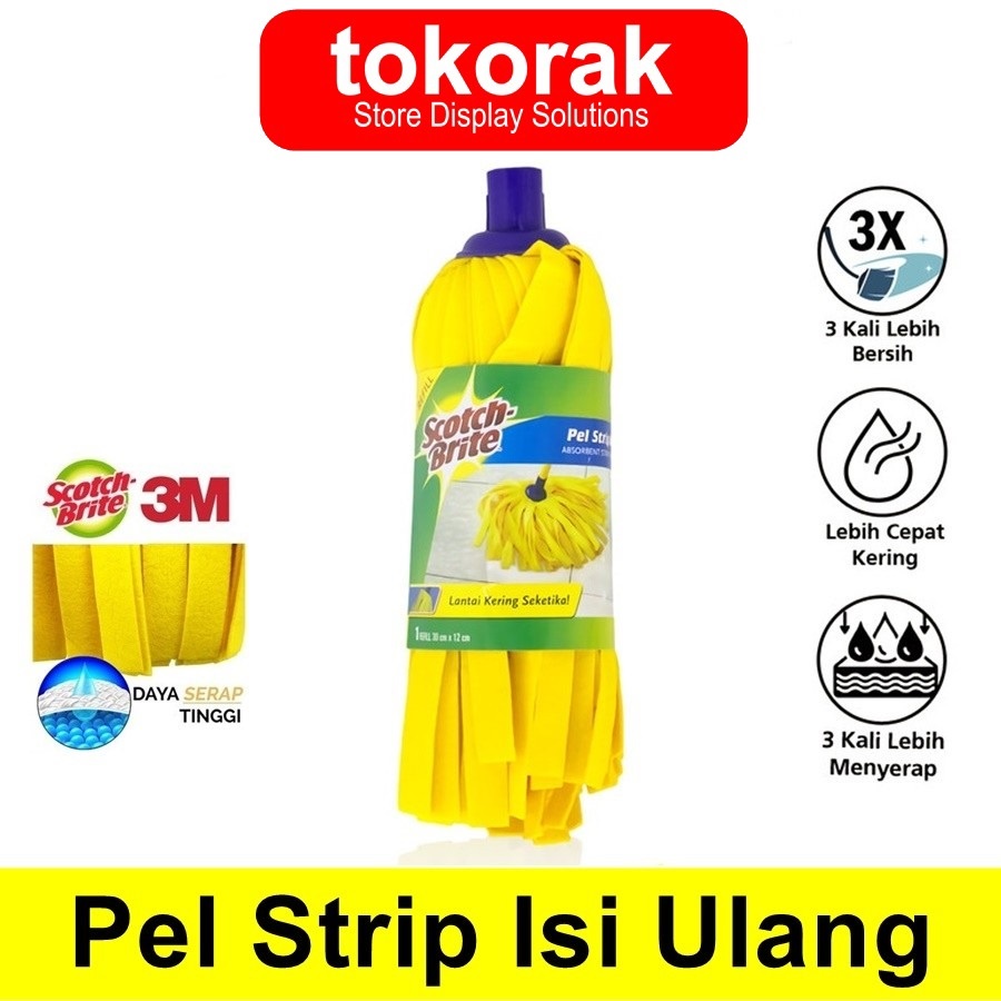 3M SCOTCH BRITE KAIN PEL ISI ULANG REFILL PEL STRIP KUNING ID- 73