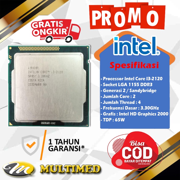 Processor Intel Core i3 2100 / i3 2120 Untuk Socket 1155 Generasi  / SandyBridge