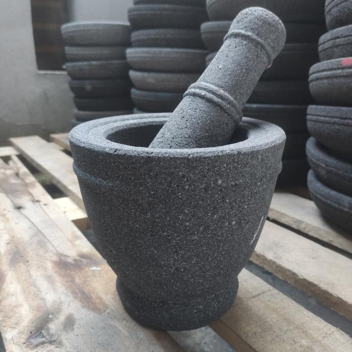 BAYAR DITEMPAT Lumpang Batu Asli + Alu Ukuran 20 cm /PERALATAN MASAK SET/PANCI PRESTO/PANCI SET/WAJA