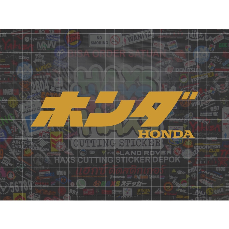 Cutting Sticker Honda Jepang Kanji Ukuran 22 Cm Untuk Mobil Motor