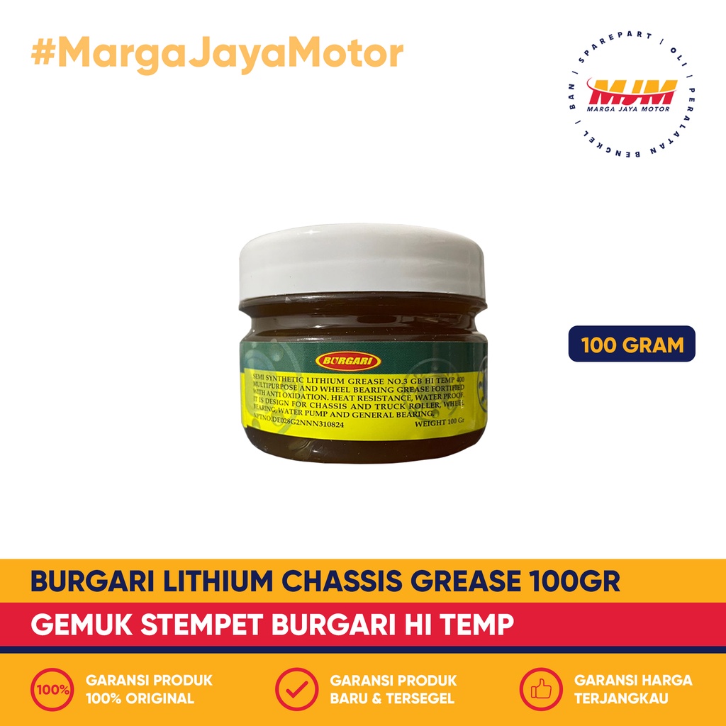 Burgari Lithium Grease 90gr Gemuk Stempet Hi Temp Burgari