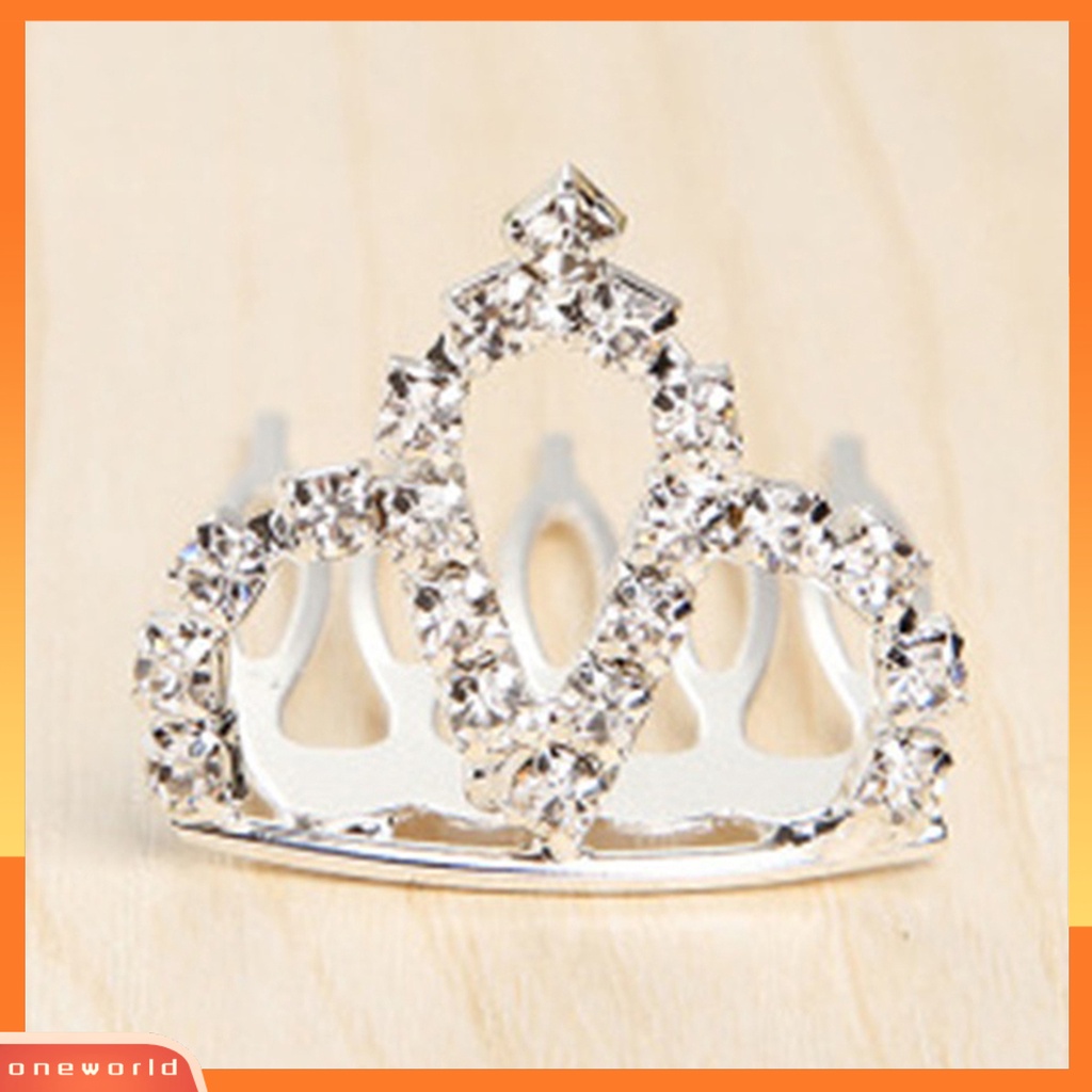 |Onewo Dress Mini Lengan Pendek Untuk Wanita| Jepit Rambut Bentuk Mahkota Tiara Princess Aksen Berlian Imitasi Untuk Anak Perempuan