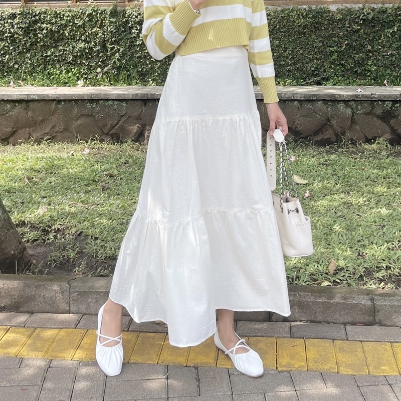 Outerres - AREUM SKIRT  | Rok Linen Rempel Polos Flowy