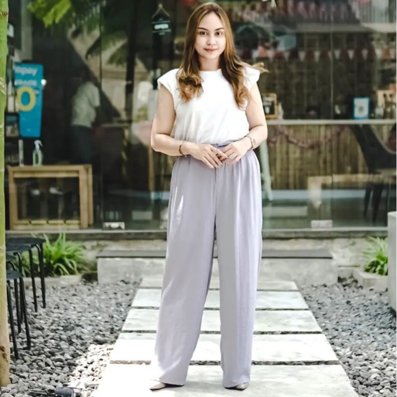 CELANA LOOSE PANTS WANITA (GREY)