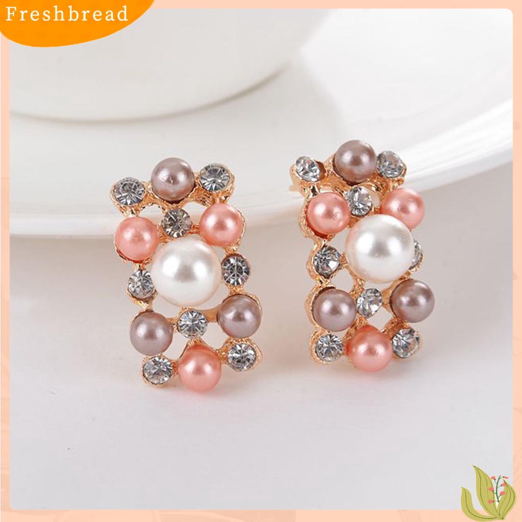 2pcs / Set Kalung Anting Mutiara Imitasi Multi Warna Permukaan Halus Untuk Aksesoris Pernikahan Wanita