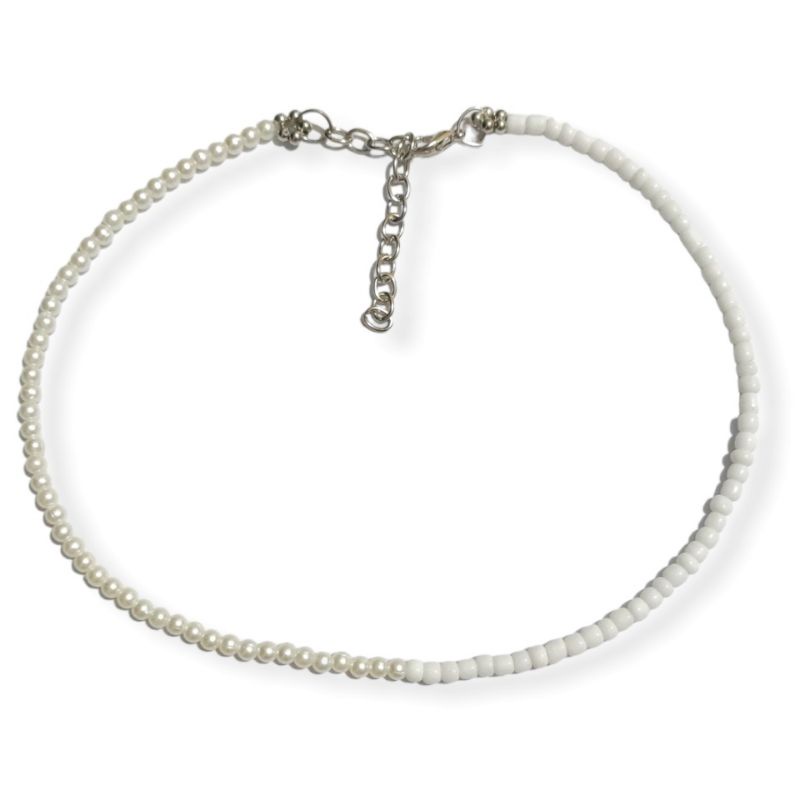 Ghea Asymetric Pearl Beaded Choker Necklace Kalung Beads Mutiara Asimetri