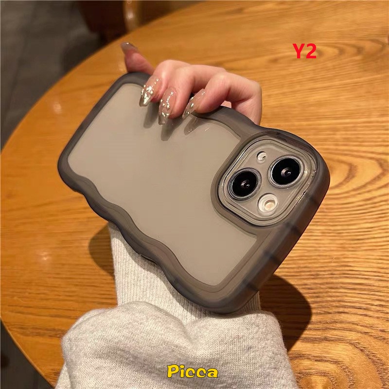 Soft Case TPU Bening Shockproof Frame Gelombang Untuk iPhone 11 14 Plus XR 6 8 6s 7 Plus 14 13 11 12 Pro Max X XS Max SE 2020