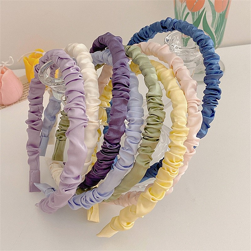 Bando Korea Kerut Wanita Aksesoris Fashion Wanita / Bandana Scrunchie Korea Aneka Warna