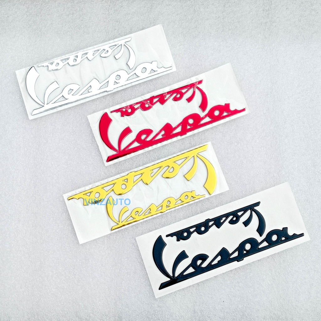 Stiker Emblem 3D Logo Vespa Latin Matic Classic High Quality