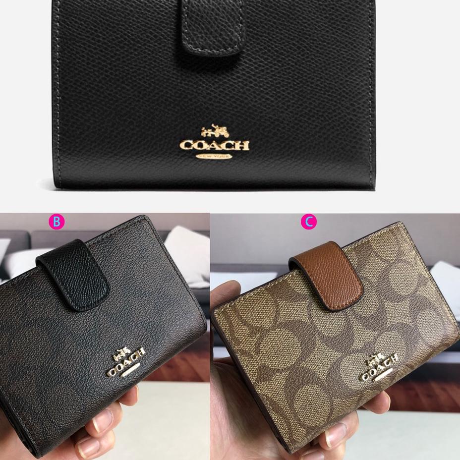 limited Edition✔️(SameDay Grab) 53562 53436 COACH Ladies folding purse card bag pocket wallet|SQ9