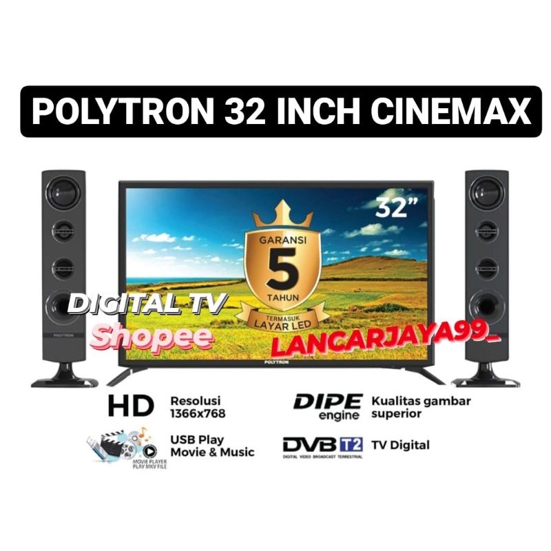 TV LED POLYTRON 32 INCH CINEMAX DIGITAL