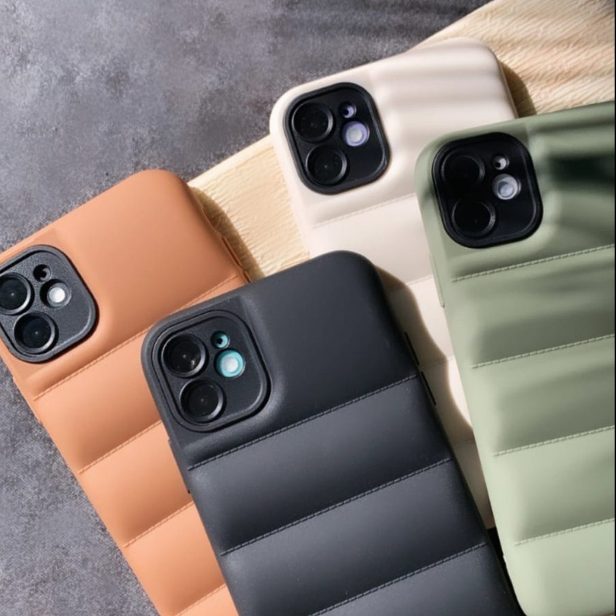 PREMIUMA Puff Air Pillow Jacket Matte Iphone 7 8 7+ 8+ X Xr Xs max 11 12 13 14 Pro Max 14 plus 12 13 mini Case Cover Casing