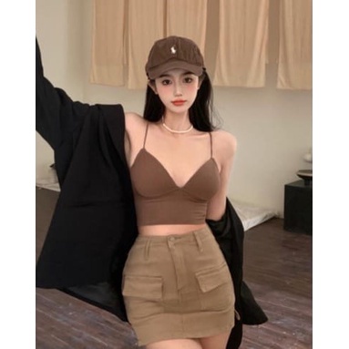 HUES.ID Tanktop Wanita Ada Cup Bra Korean Kamisol Import 1125