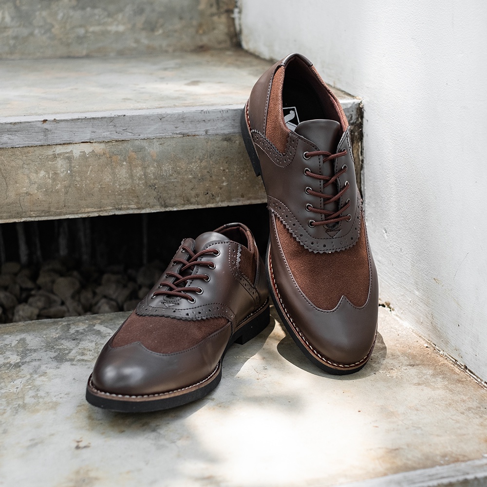 LEEDS BROWN |ManNeedMe x Lvnatica| Sepatu Pantofel Pria Formal/Kantor ORI