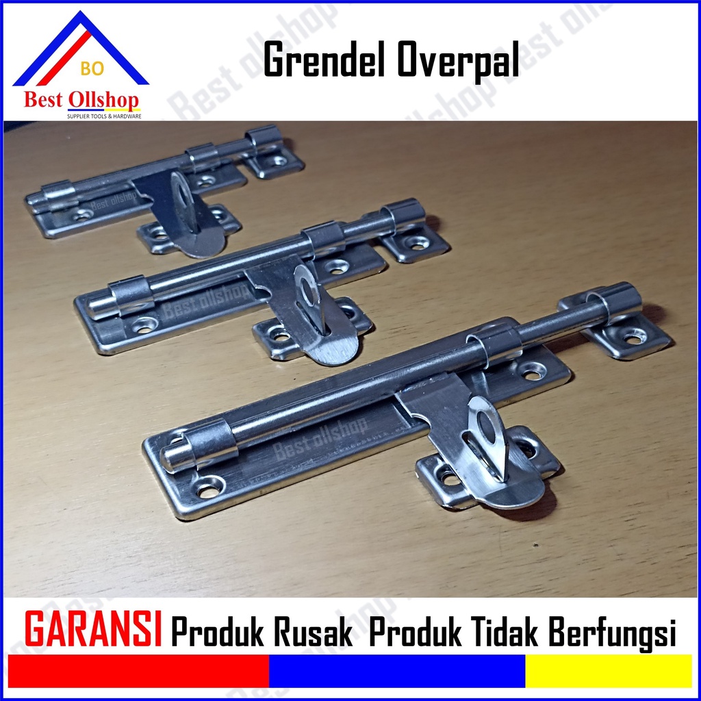 Grendel Overpal 4&quot; Inci In Gembok Slot Gerendel Overval Pengaman Pintu Jendela Gudang 4 Inch Gerendel Selot 8 Inch Stainless Asli