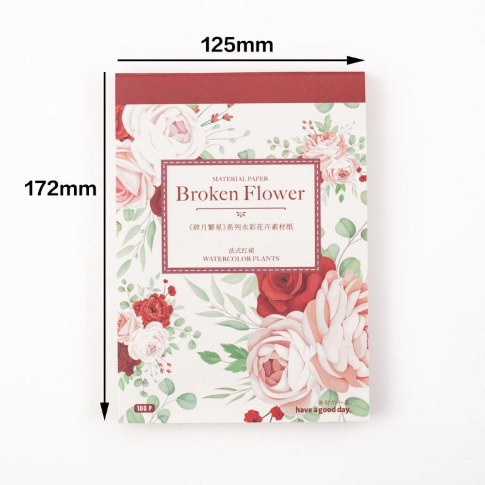 R-flower 100lembar/Box Stiker Bahan Pemandangan Telepon DIY Hand Akun Planner Diary Kertas Hias