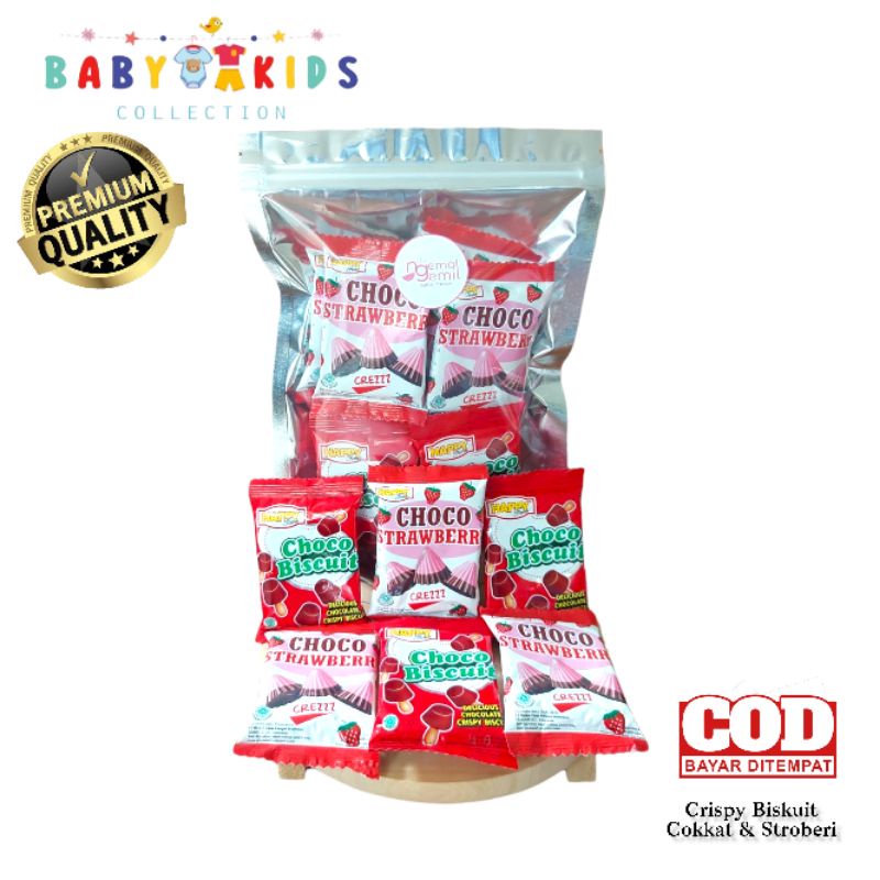

Crispy Biscuit Coklat & Stroberi Mix 2in1 Kualitas Premium