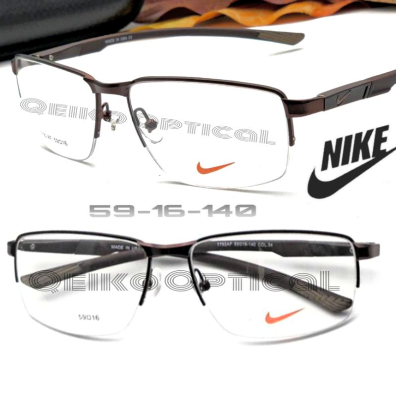 Kacamata Frame Pria Titanium Half Nike NK7792S58 Col 04 Pewter Brown