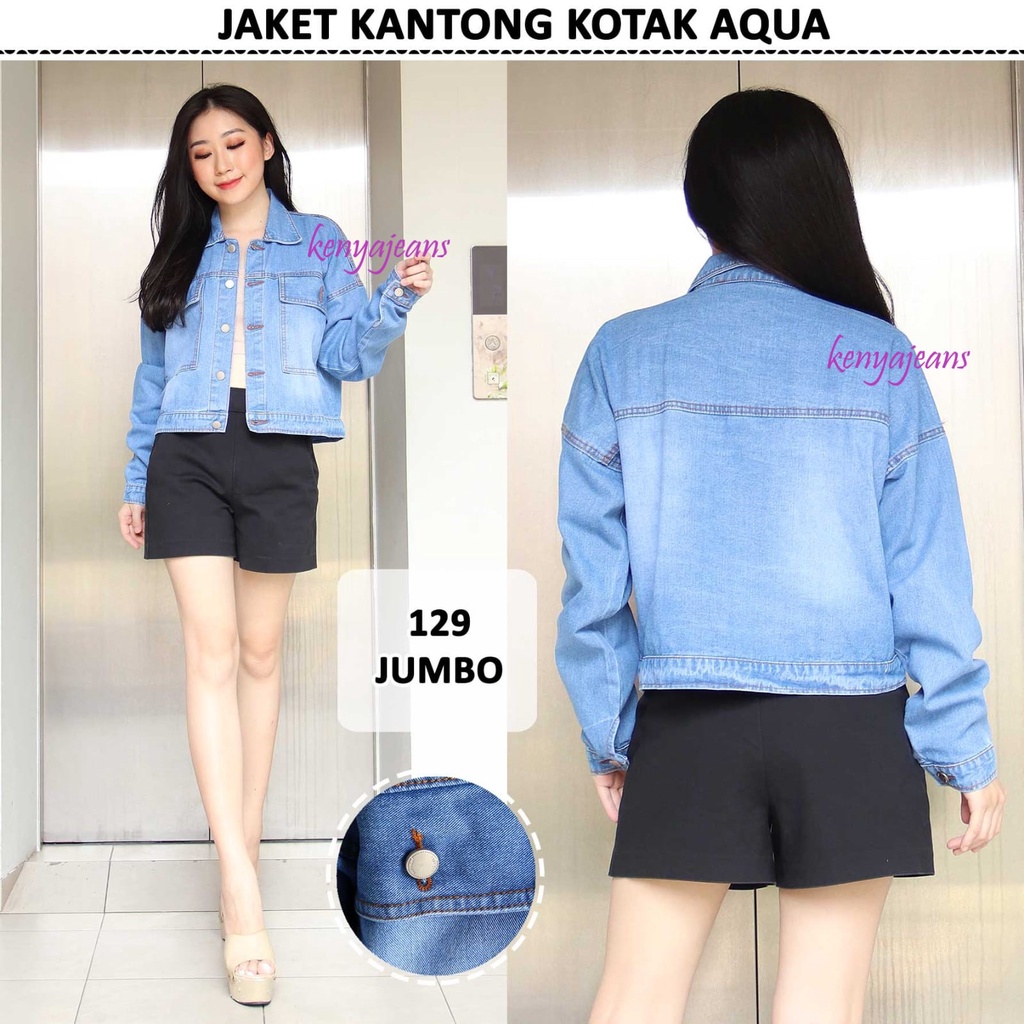 7C-G JAKET CROP JEANS PREMIUM ~ JAKET DENIM ~ JAKET JEANS WANITA ~ JUMBO SIZE