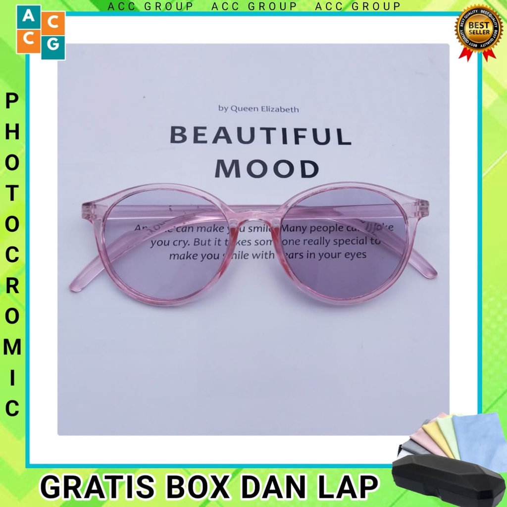 READY KACAMATA FRAME TERBARU MODEL OVAL KOREAN PHOTOCROMIC ANTIRADIASI UNISEX WANITA PRIA