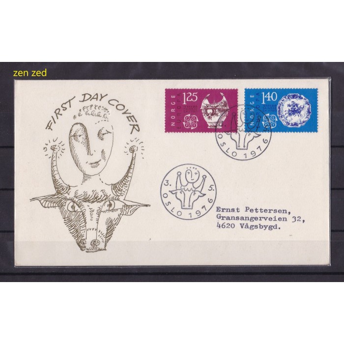 

A107 Perangko FDC SHP Norwegia 1976 EUROPA Stamps - Handicrafts 1 Pcs