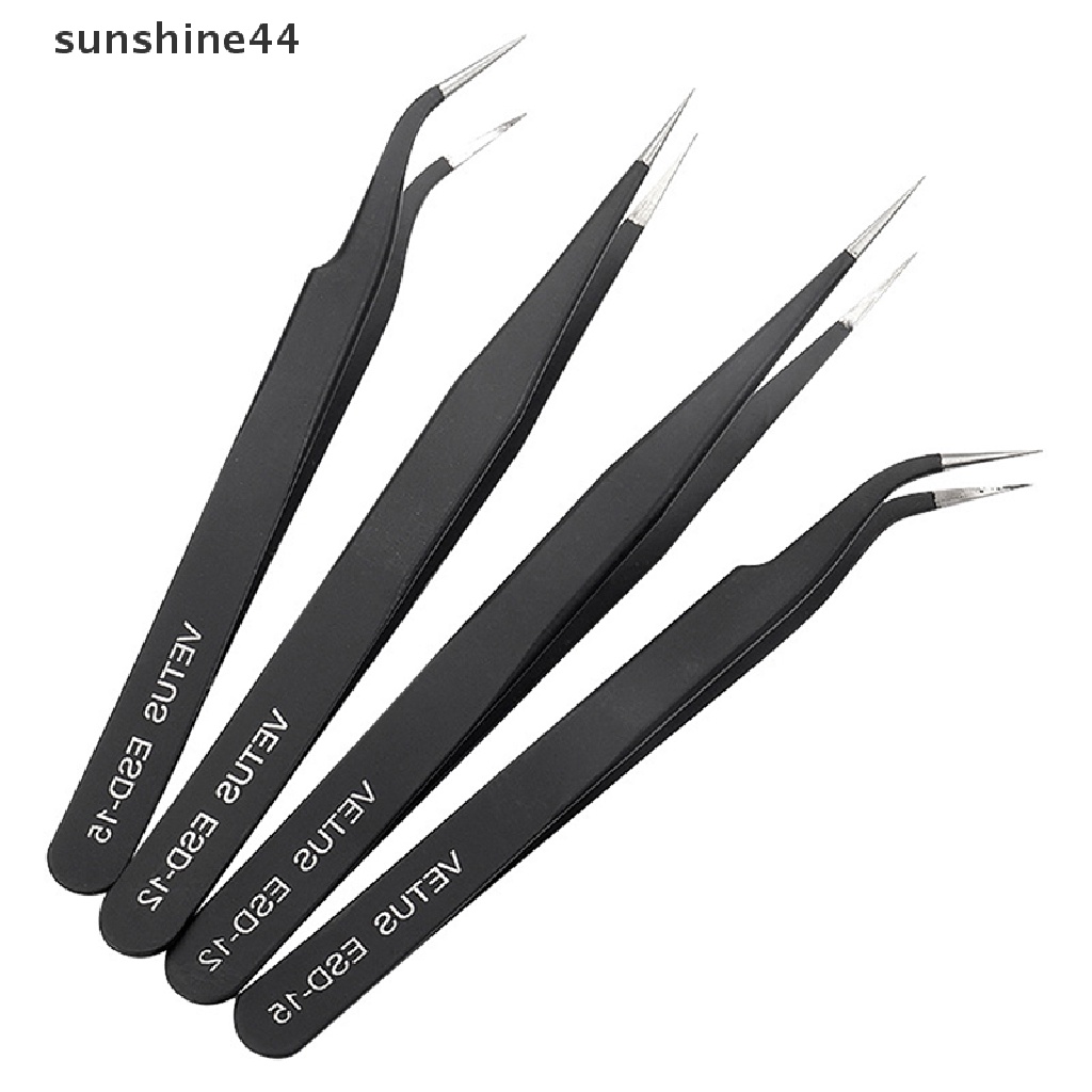 Sunshine Pinset Stainless Steel Warna Hitam Untuk Memasang Bulu Mata Palsu