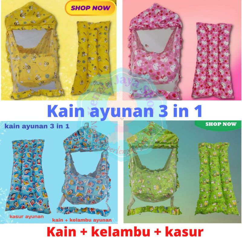 kain ayunan set kelambu plus kasur