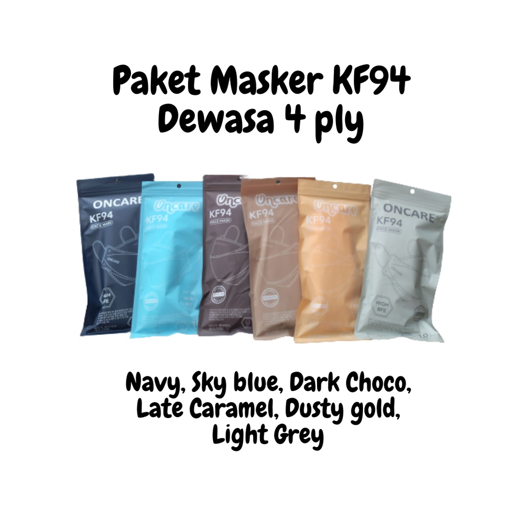 Paket Masker KF94 Dewasa 4 ply isi 6 Pack