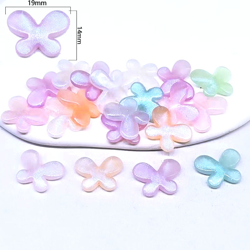 10pcs Manik-Manik Bentuk Butterfly Flower Bear Bahan Akrilik Handmade DIY Untuk Aksesoris Perhiasan