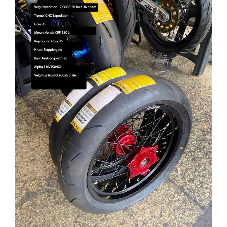 BANSET WHEELSET HONDA CRF 150 L BAN DUNLOP SPORTMAX ALPHA JAPAN
