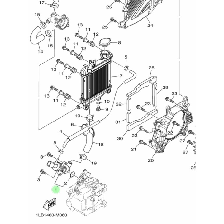 SENSOR SUHU THERMOSTAT TERMOSTAT ASSY XEON RC GT 125 ASLI ORI YAMAHA 52S 12410 00