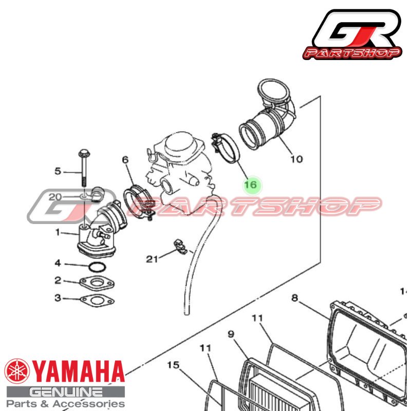 KLEMAN KARBU KE INTAKE MANIFOLD MIO SPORTY SMILE SOUL FINO NOUVO ORI YGP ORIGINAL YAMAHA KLEM KARBU INTEK MANIPOL