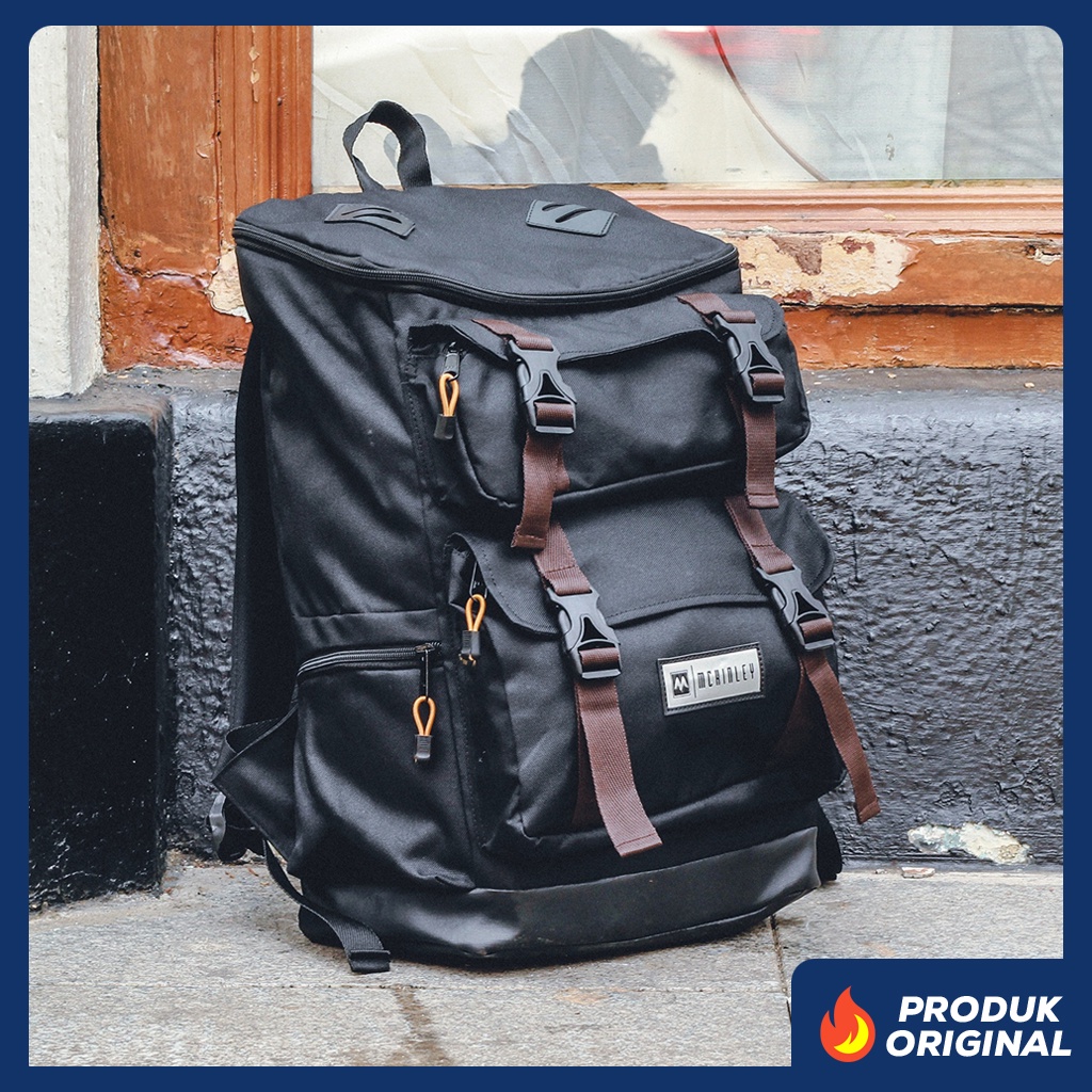 SHIFTER BLACK ORIGINAL x MCKINLEY Tas Ransel Casual Hitam Pria Daily Backpack Kuliah Kampus Kerja Kantor Sekolah SMA SMK Remaja Dewasa Tas Punggung Laptop Ukuran Besar 14 Inch Bagpack Distro Premium Outdoor Travel Traveling Bag Keren Terbaru Kekinian