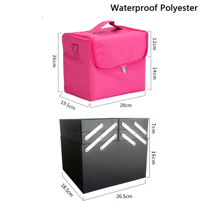 Cosmetic Bag Profesional Tas Kosmetik Besar Rak Make Up Susun Tas Rias Pengantin Artis