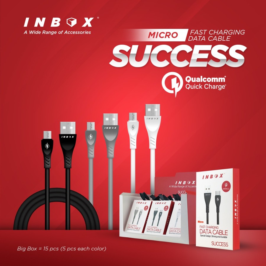 INBOX Kabel Data Fast Charging SUCCESS Lightning / Type-C / Micro Data Cable SUCCESS