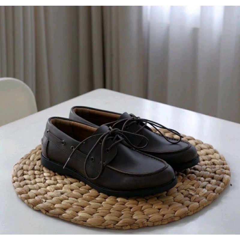 Sepatu Oxford Pria Big Size Shoes 43.44.45.46.47.48 Pantofel XFours JUMBO Kulit Brown, 44