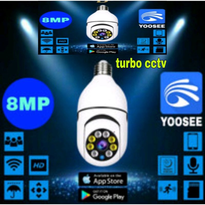 KAMERA CCTV 360 PTZ NIGHT VISION WIFI IP KAMERA BOHLAM 8.0mp