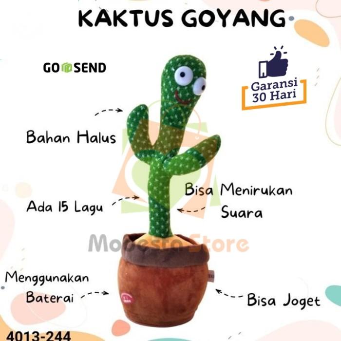 Thedoll Mainan Kaktus Goyang Joget Bisa Bicara Boneka Kaktus
