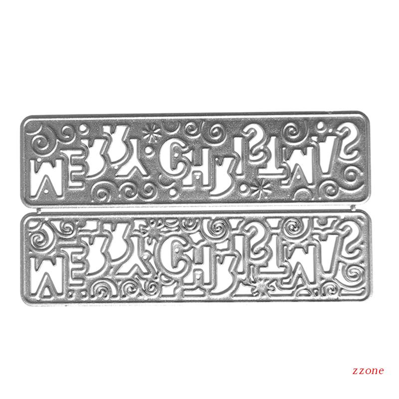 Cetakan Stensil Cutting Dies Motif Merry Christmas Bahan Metal Untuk Scrapbook / Craft DIY