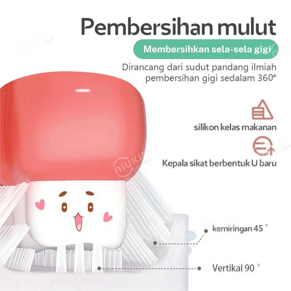 NIUKID SIKAT GIGI SILIKON BAYI ANAK BENTUK U SIKAT GIGI ANAK TOOTH BRUSH BABY SILICON TYPE U 360