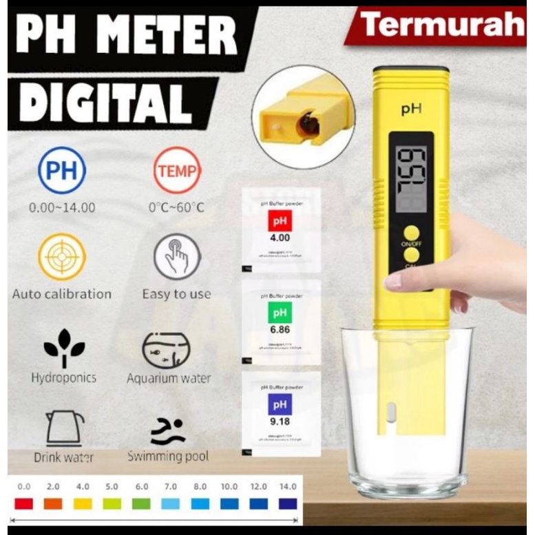 PAKET KOMPLIT TDS 3 /TDS EC PH METER DIGITAL TESTER PH hidrophonik +10baterai