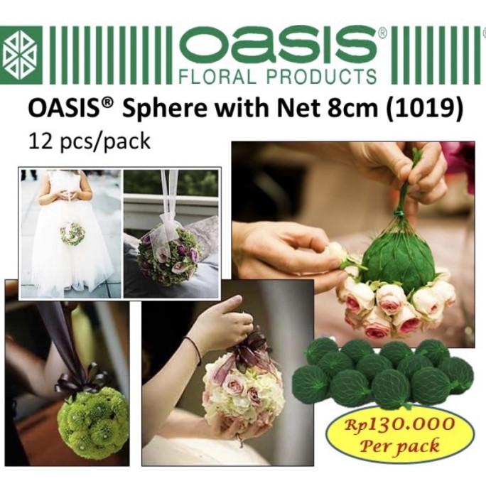 OASIS Sphere With Net 8cm 1019 Foam Bunga Basah Bulat Oasis Bulat